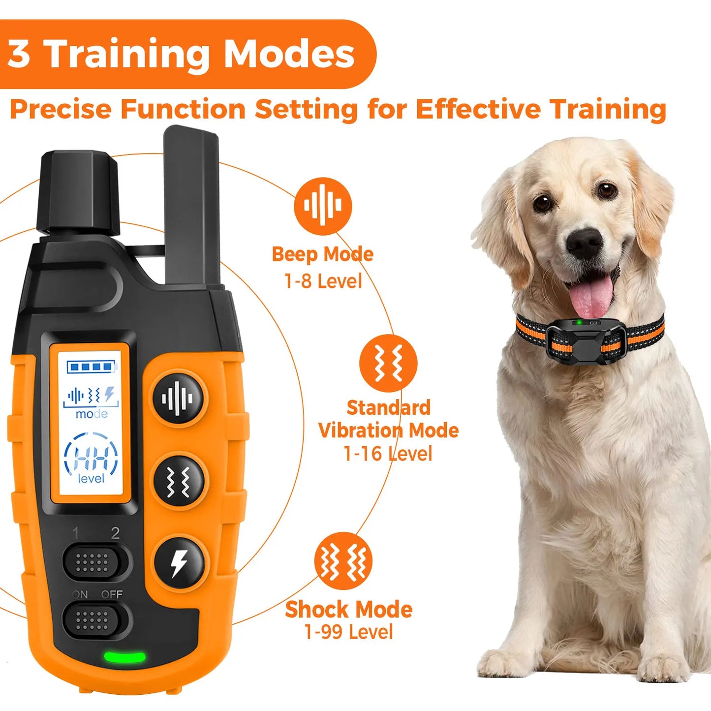 Electric Dog Training Collar Remote Control With Shock Vibration sounds