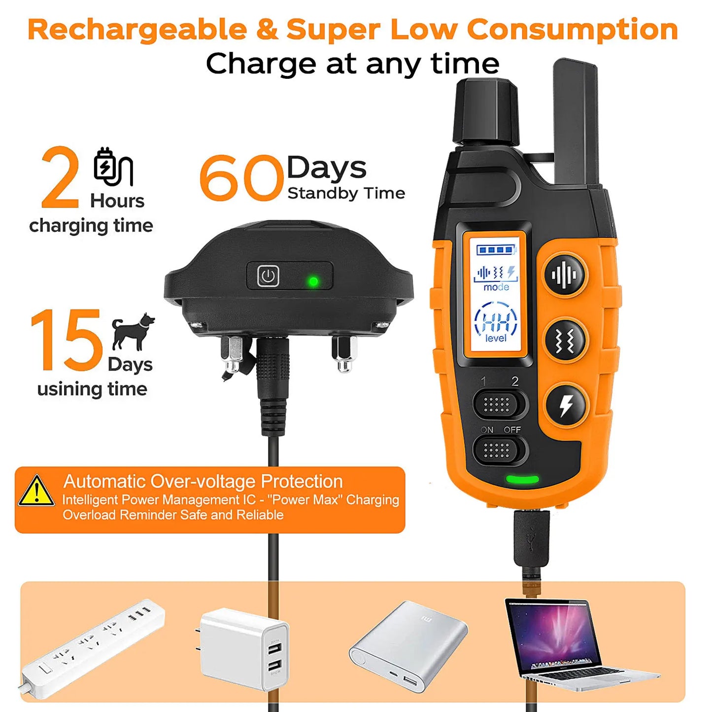 Electric Dog Training Collar Remote Control With Shock Vibration sounds