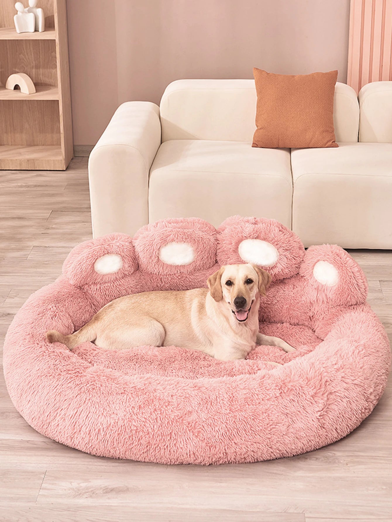 dog paw lounging bed