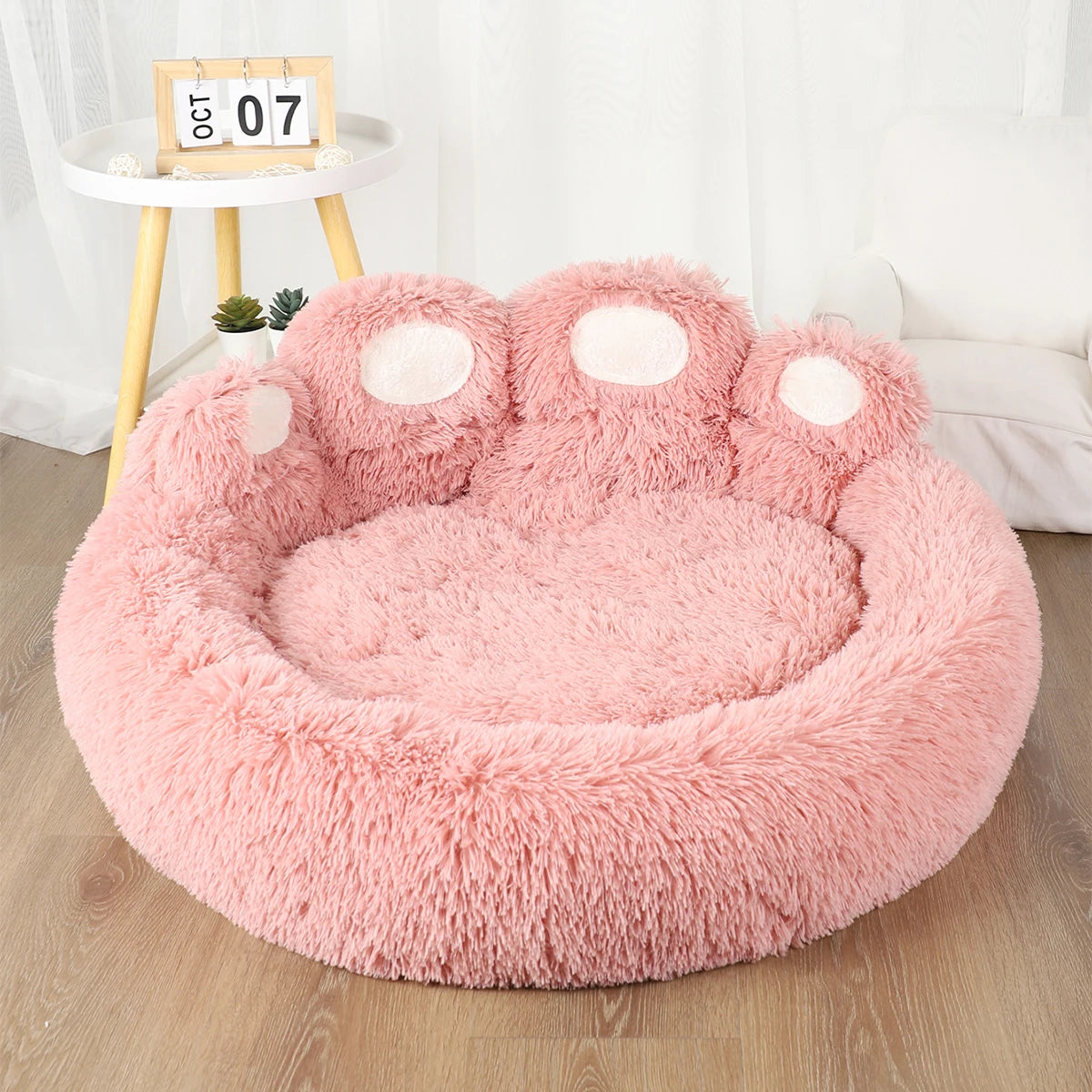 dog paw lounging bed