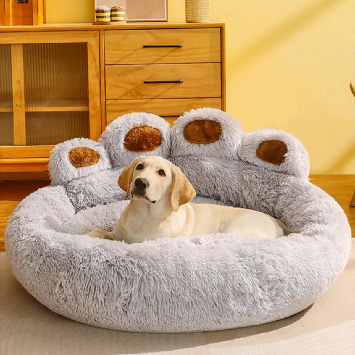 dog paw lounging bed