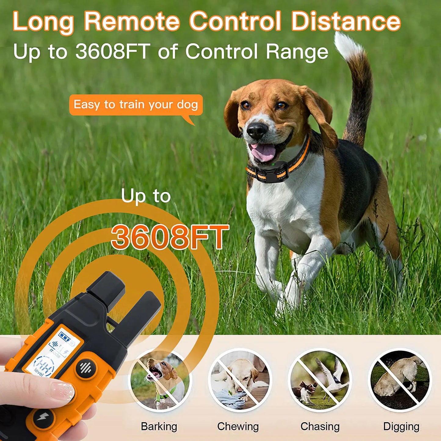 Electric Dog Training Collar Remote Control With Shock Vibration sounds